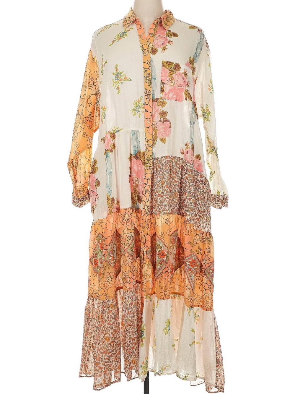 Free People Days Of Ditzies Floral Patchwork Maxi Dress